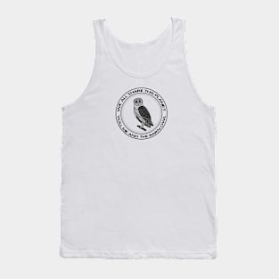 Barn Owl - We All Share This Planet - meaningful bird design Tank Top